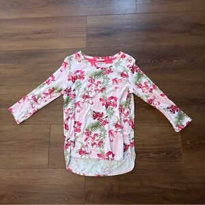 Tommy Bahama Pink and Green Floral Top